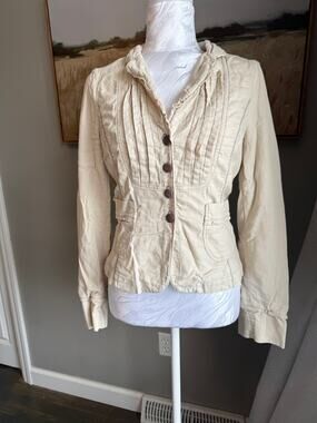 Burning Torch Vintage Beige Pintuck jacket Womens Small
